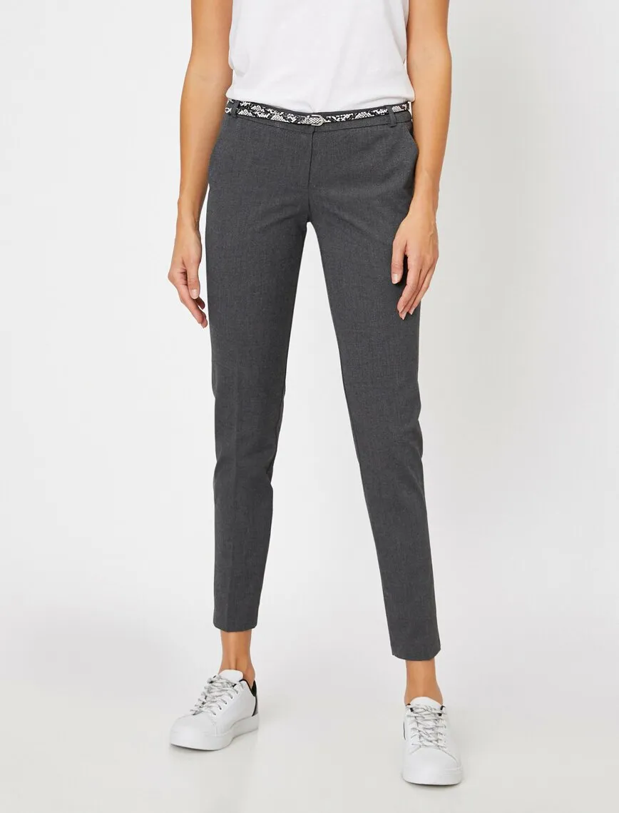 16323 Grey Pocket Detail Trousers