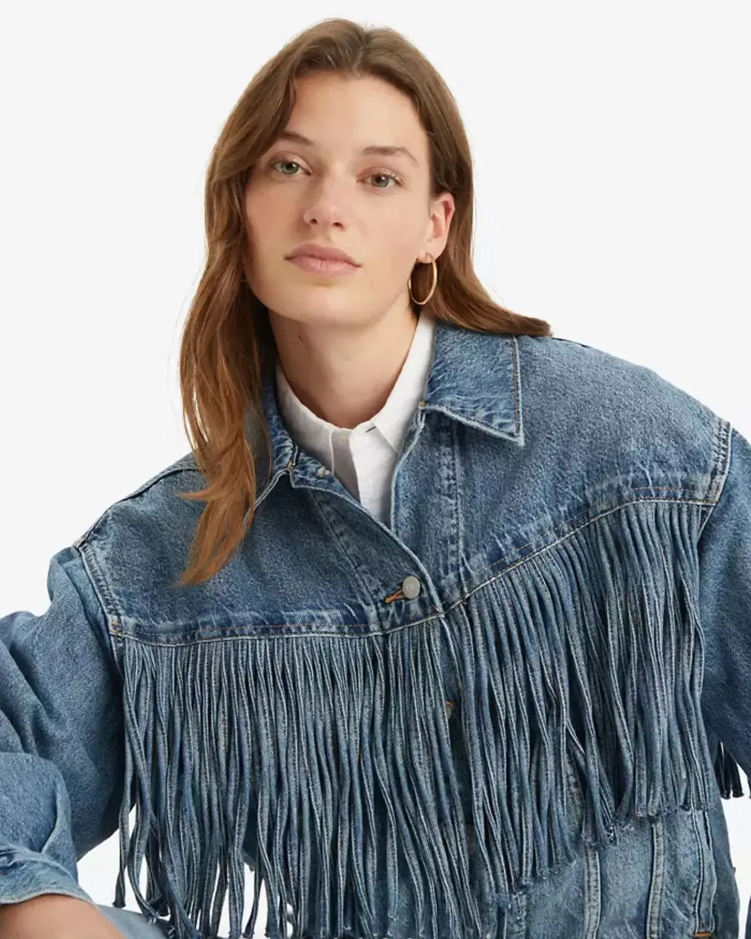 90's Fringe Trucker Jacket in Fringe Society