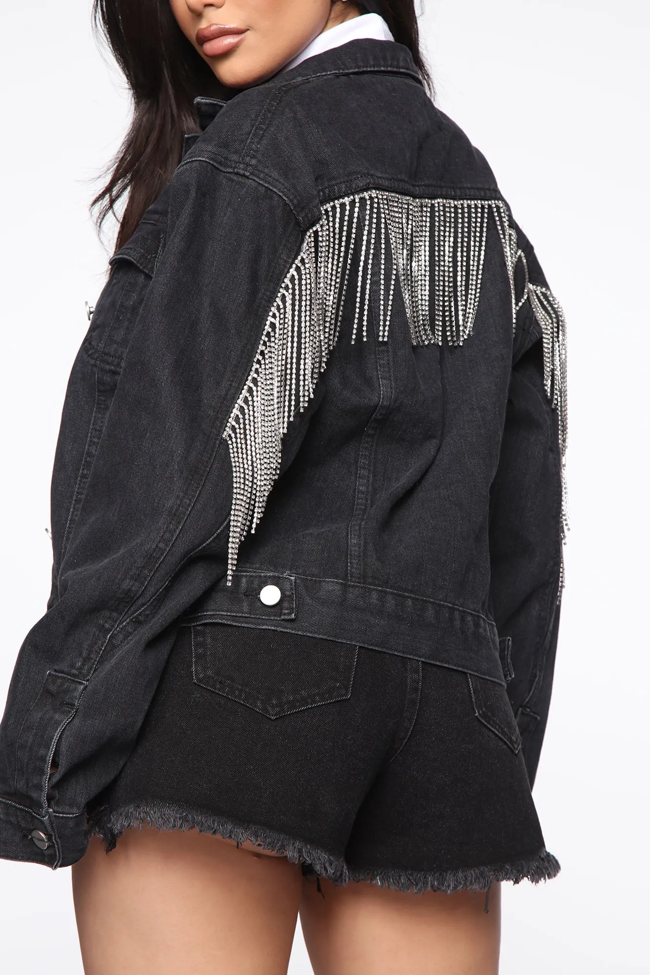 A Fringe Of Glam Jacket - Black