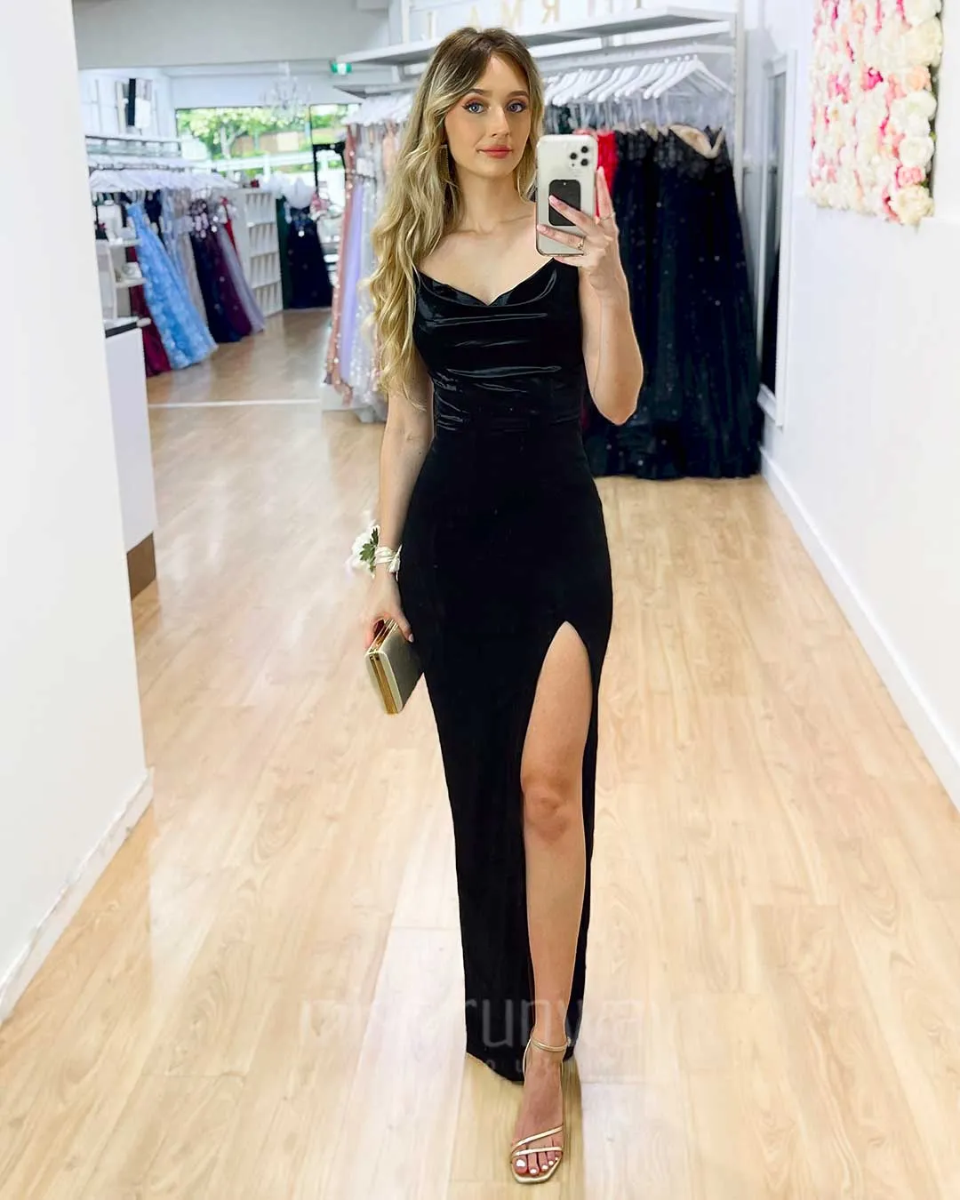 Andrea Velvet Gown - Black