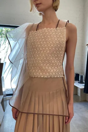 Beaded Mesh Top in Blush