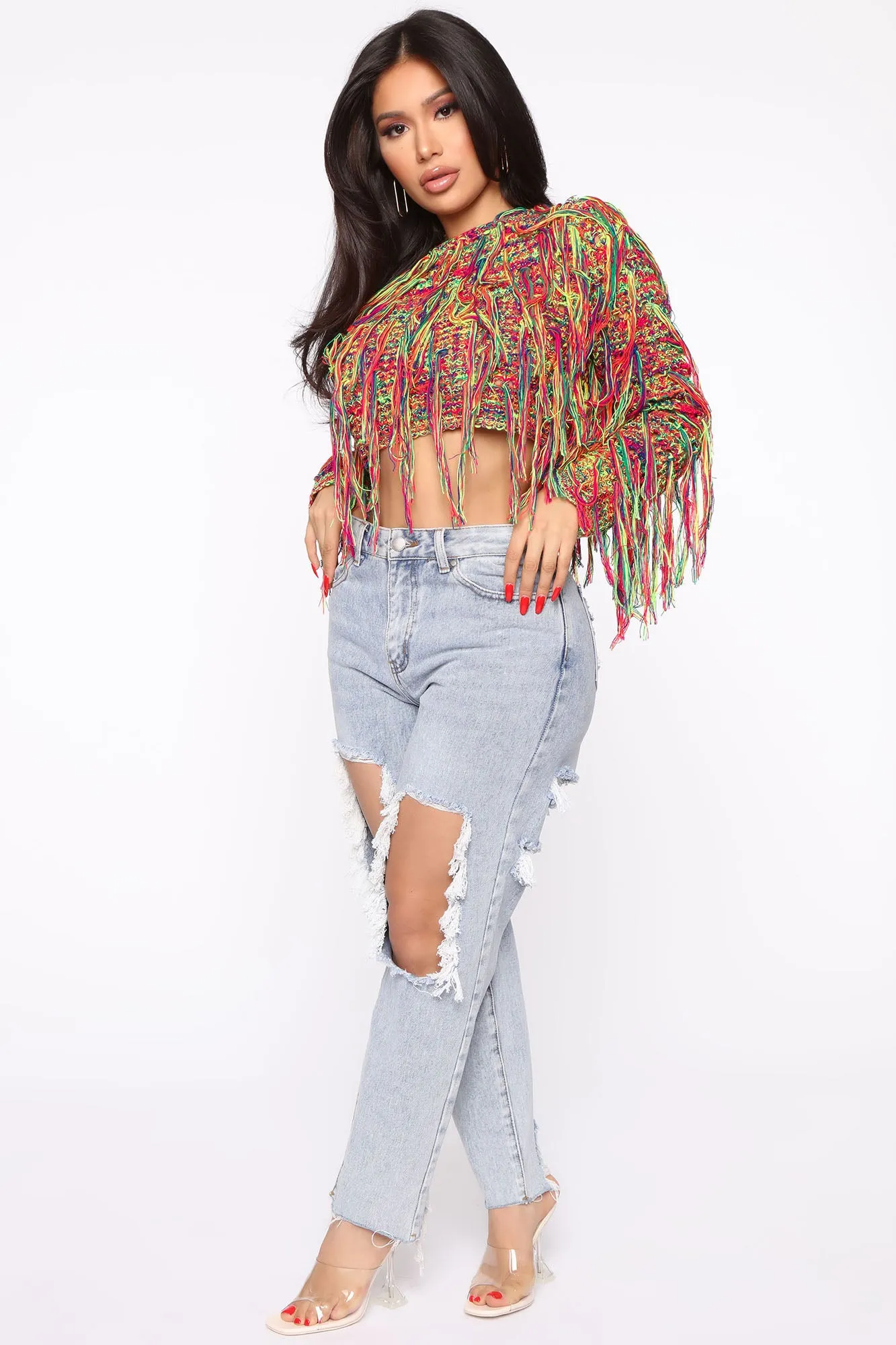 Better Together Cropped Sweater - Multi