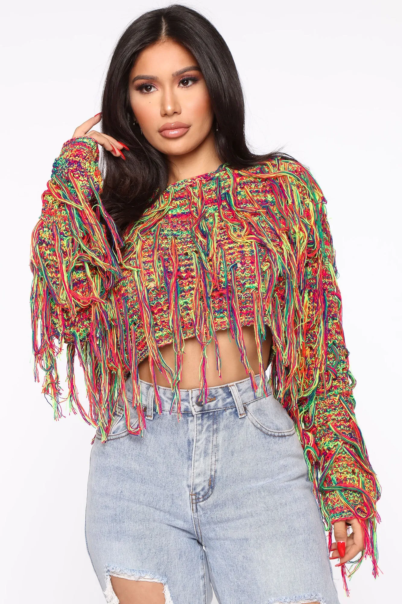 Better Together Cropped Sweater - Multi