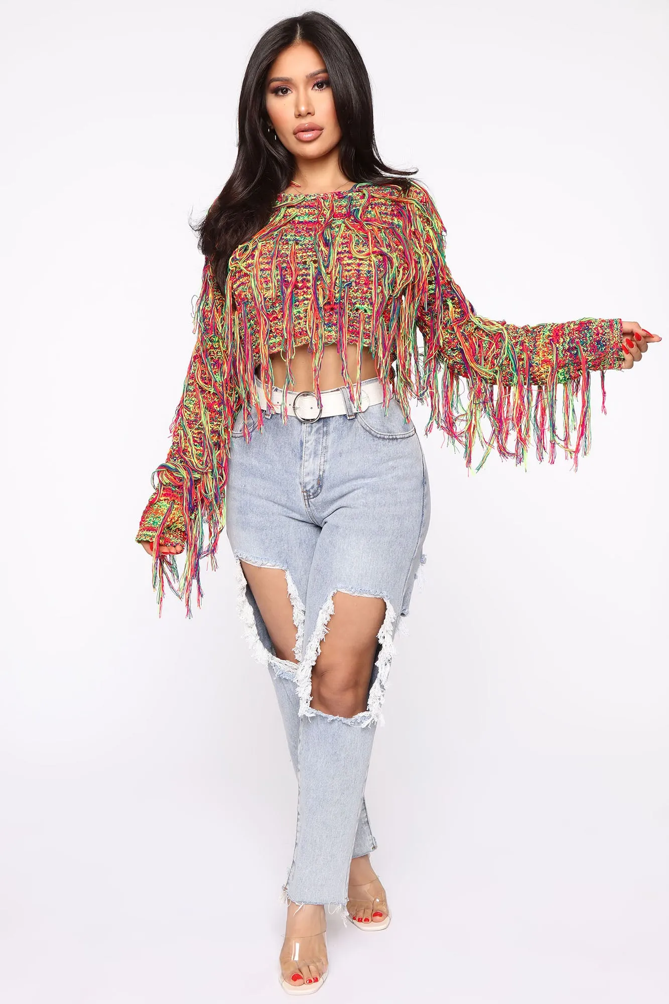 Better Together Cropped Sweater - Multi