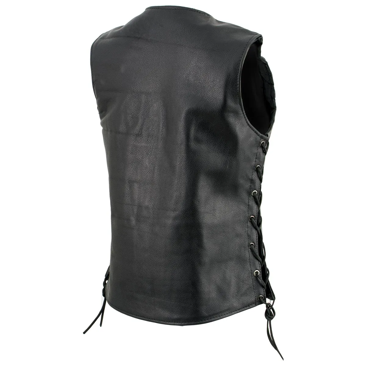 Biker Hill Leather BAL4700 Ladies Black Leather Side Laced Vest