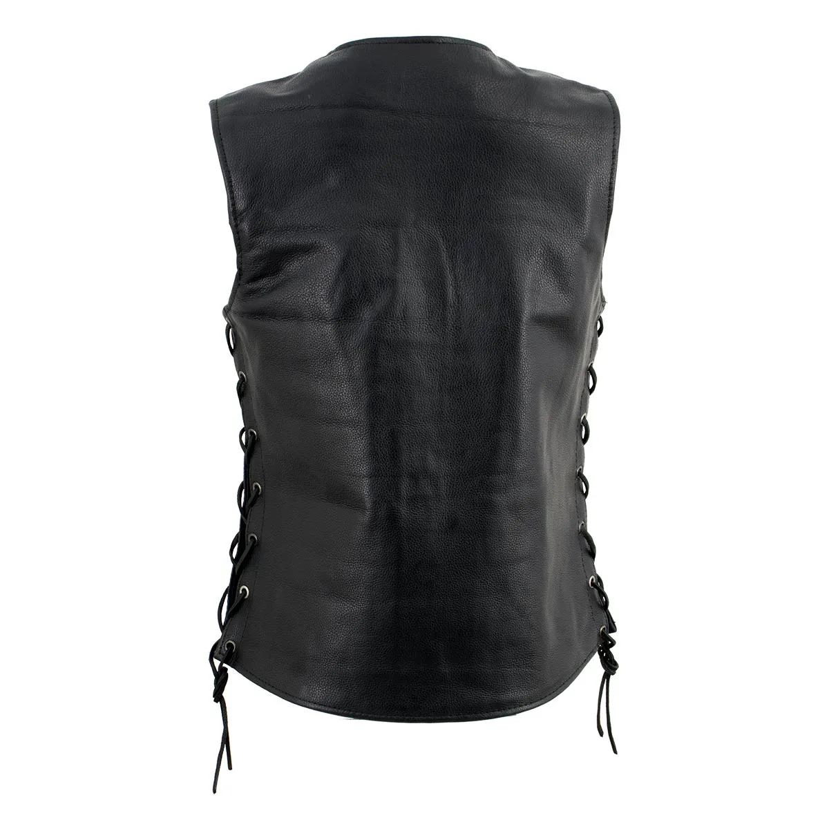 Biker Hill Leather BAL4700 Ladies Black Leather Side Laced Vest