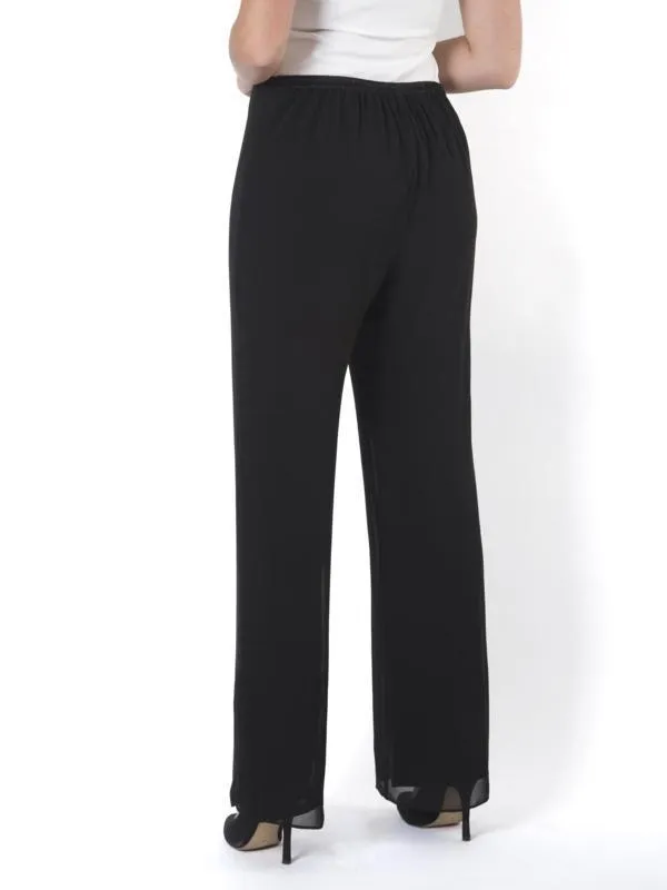 Black Chiffon Trouser with Jersey Lining