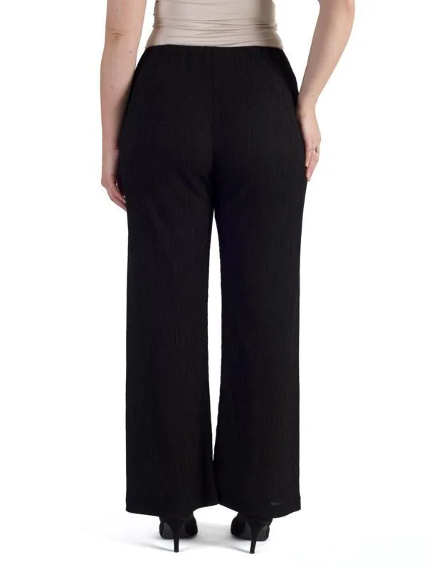 Black Jersey Lined Crepe Chiffon Trousers