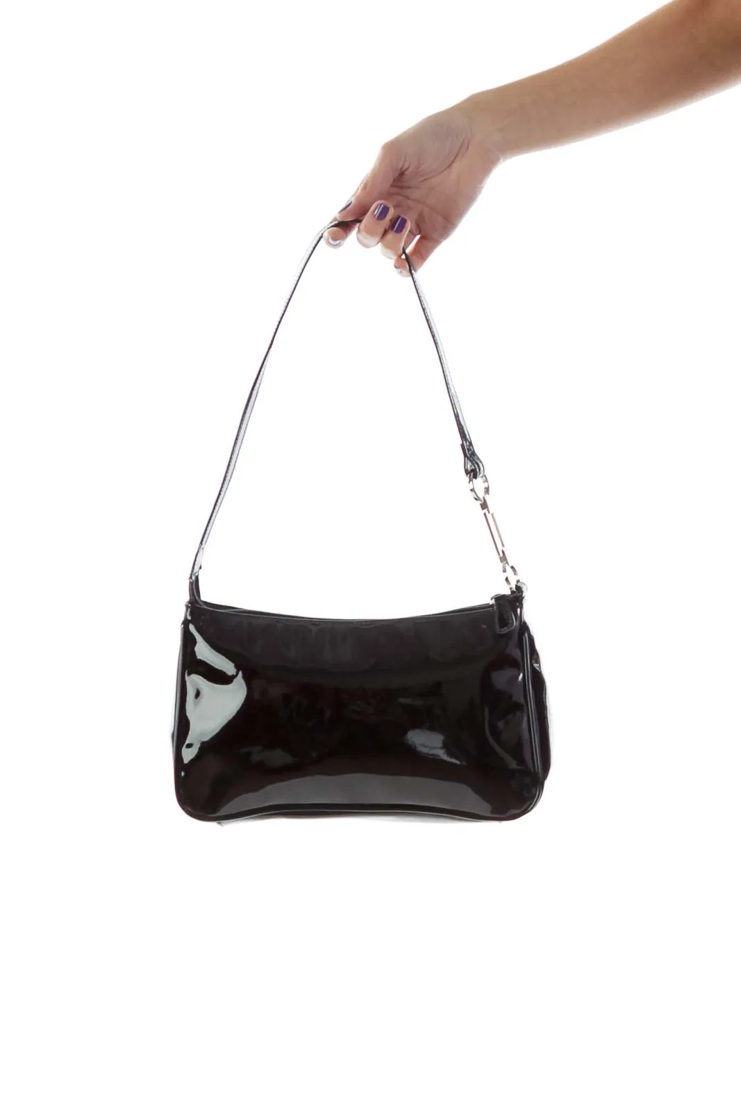 Black Shimmer Shoulder Bag