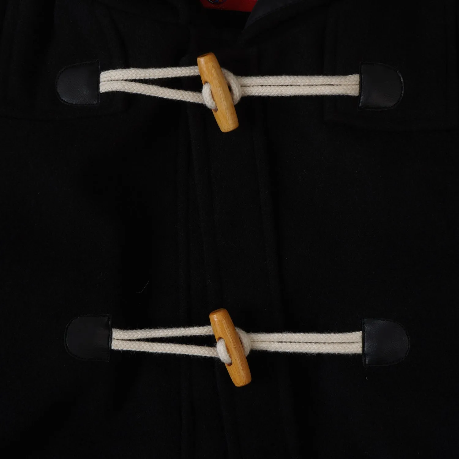 Boys Hooded Woolen Trench Coat - BLACK