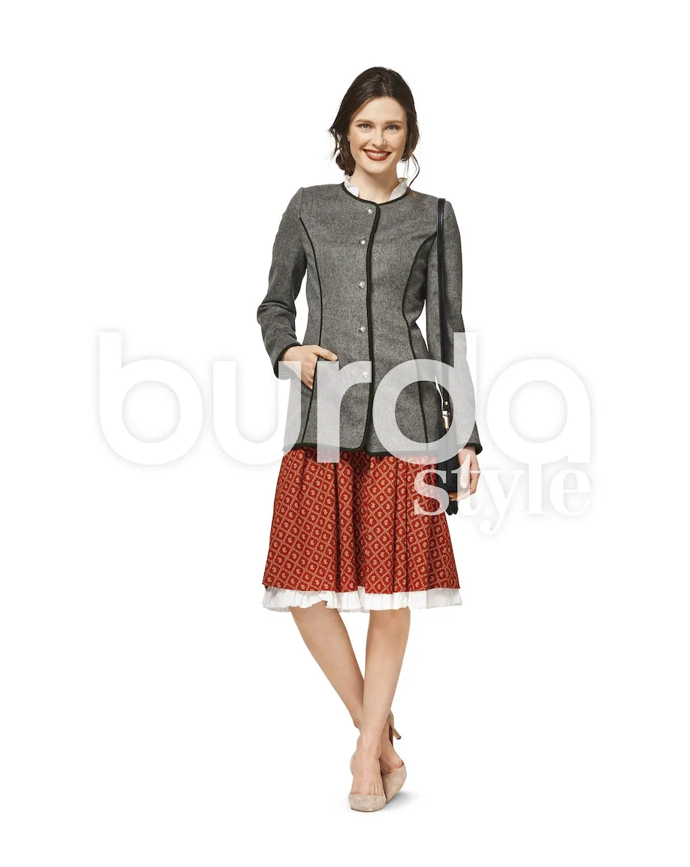 Burda Pattern 6465 Misses' Collarless Jacket (8-20)