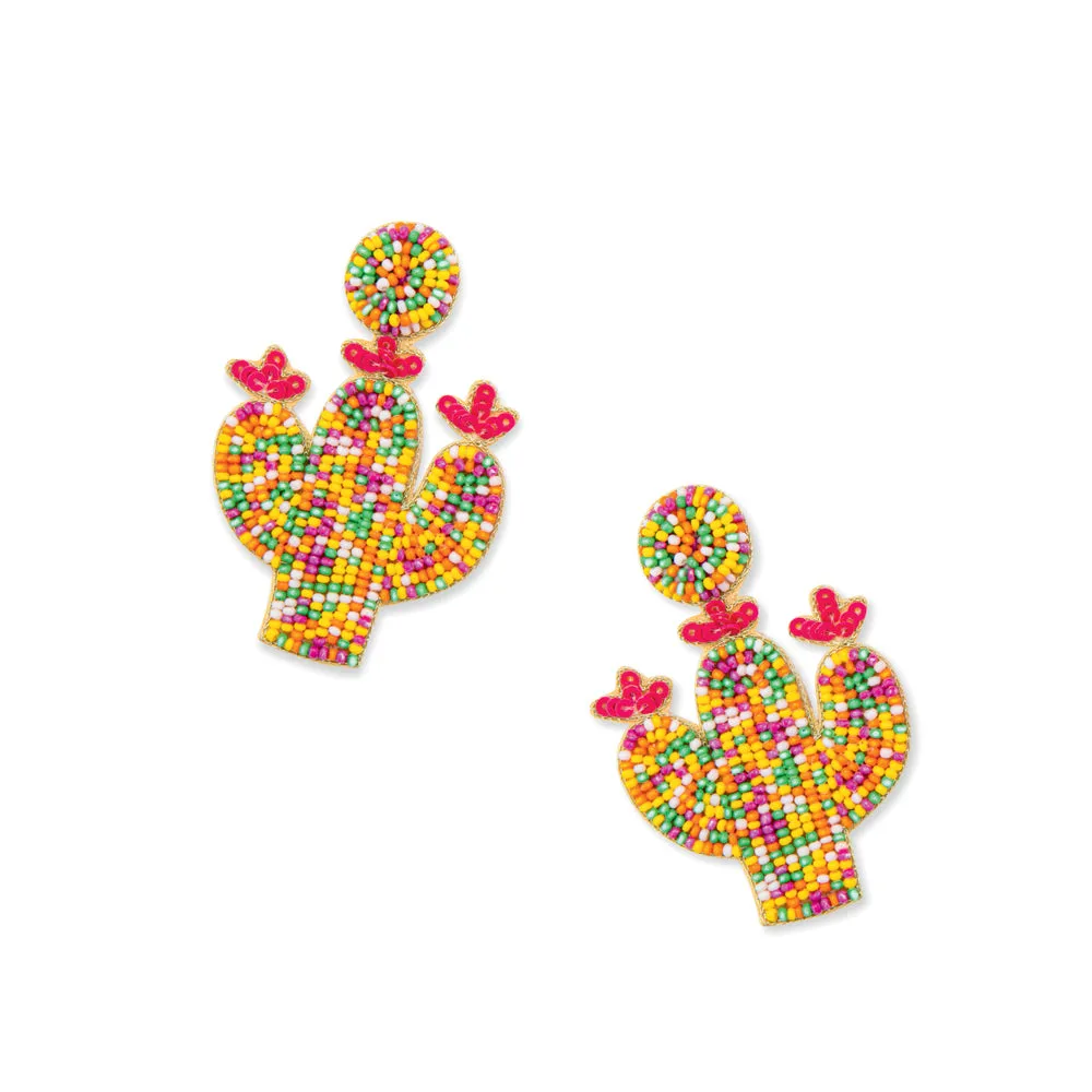 Cactus Joy Beaded Earrings in Multicolor