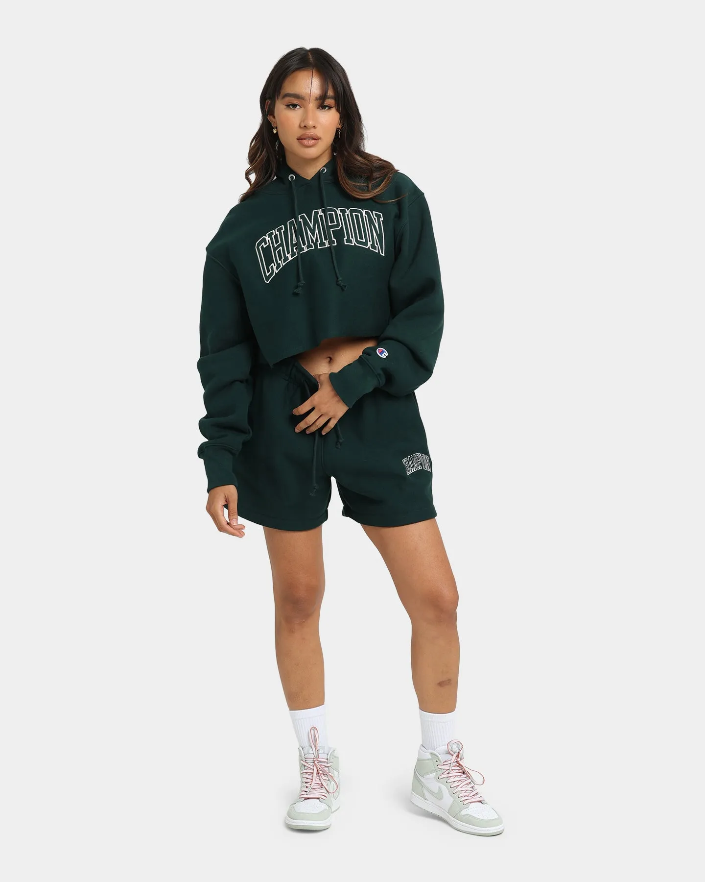 Champion Women's Reverse Weave Varsity Shorts Mid Field