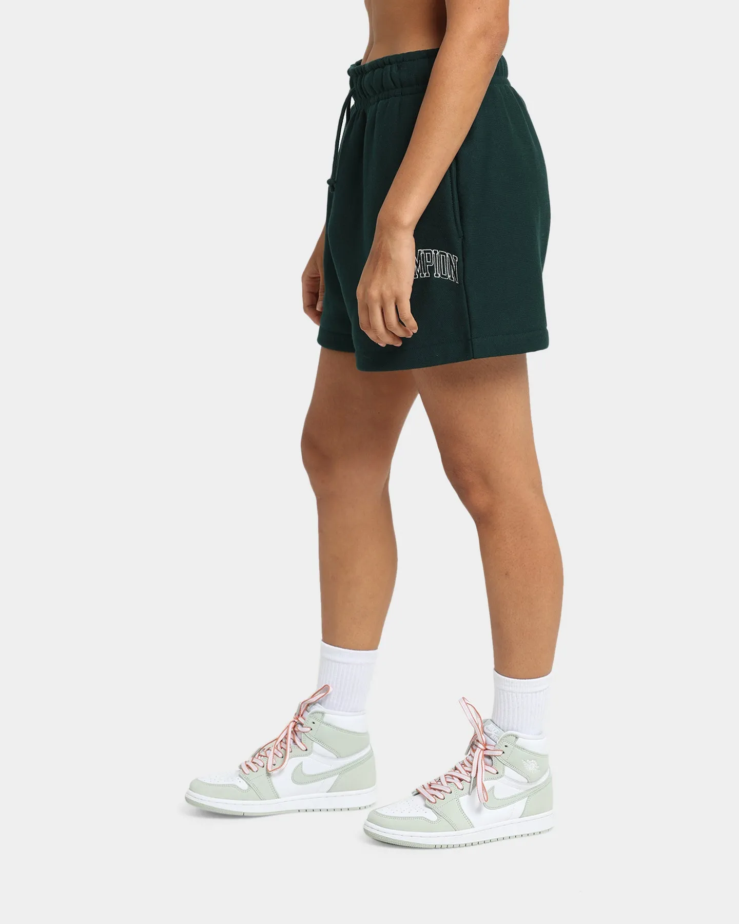 Champion Women's Reverse Weave Varsity Shorts Mid Field