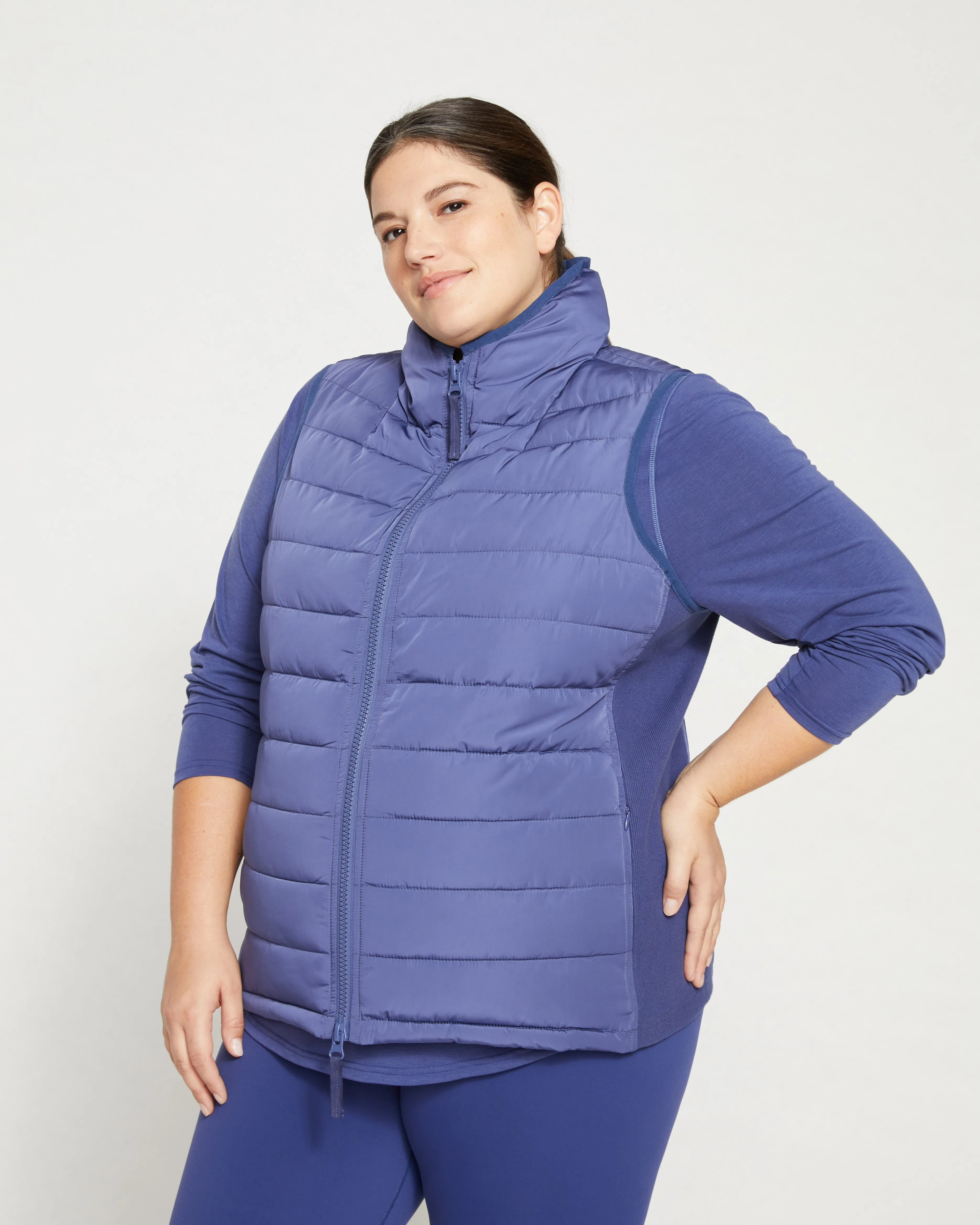 Comfort Panel Sport Puffer Vest - Rich Cobalt