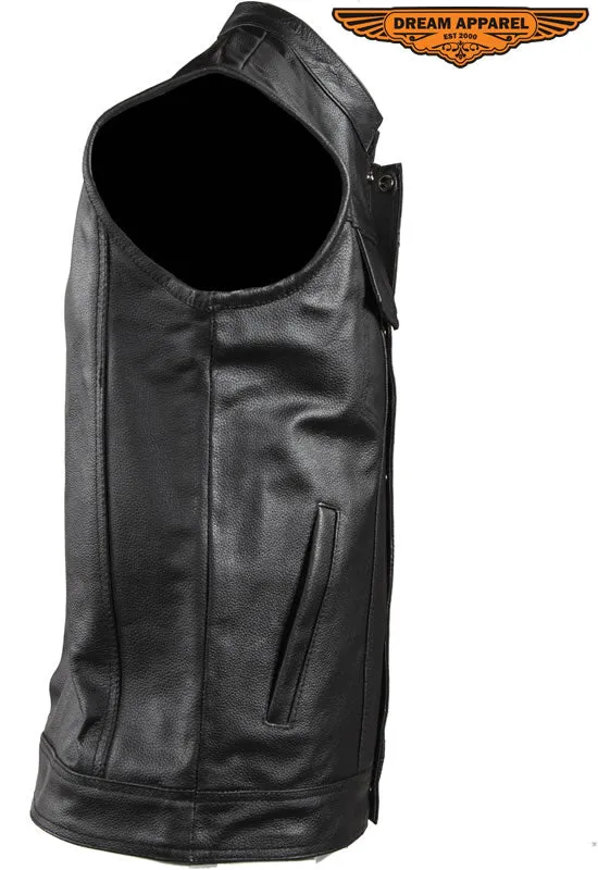 Dream Apparel Men's Motorcycle Vest With Concealed Carry Pockets