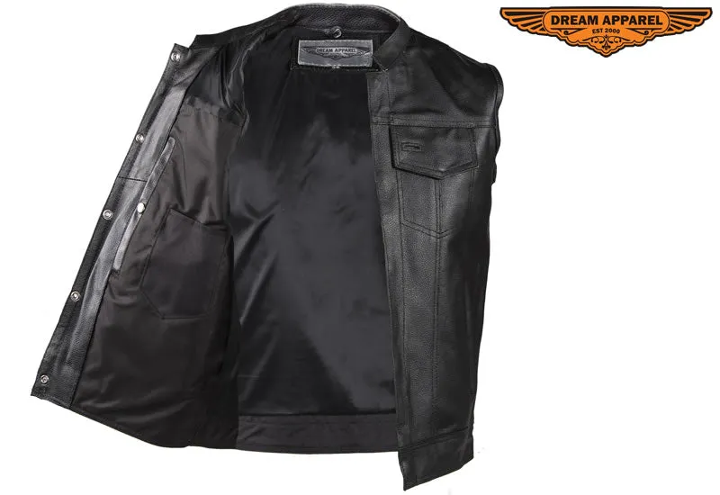 Dream Apparel Men's Motorcycle Vest With Concealed Carry Pockets