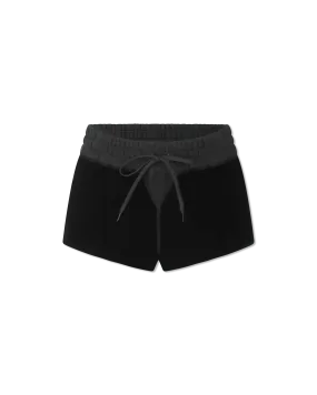 Embroidered Velvet Short Shorts