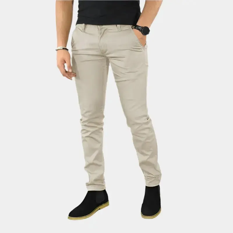 Essential Slim Fit Straight Trousers - Cross & Crown