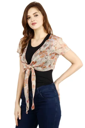 Floral Foil Printed Shrug