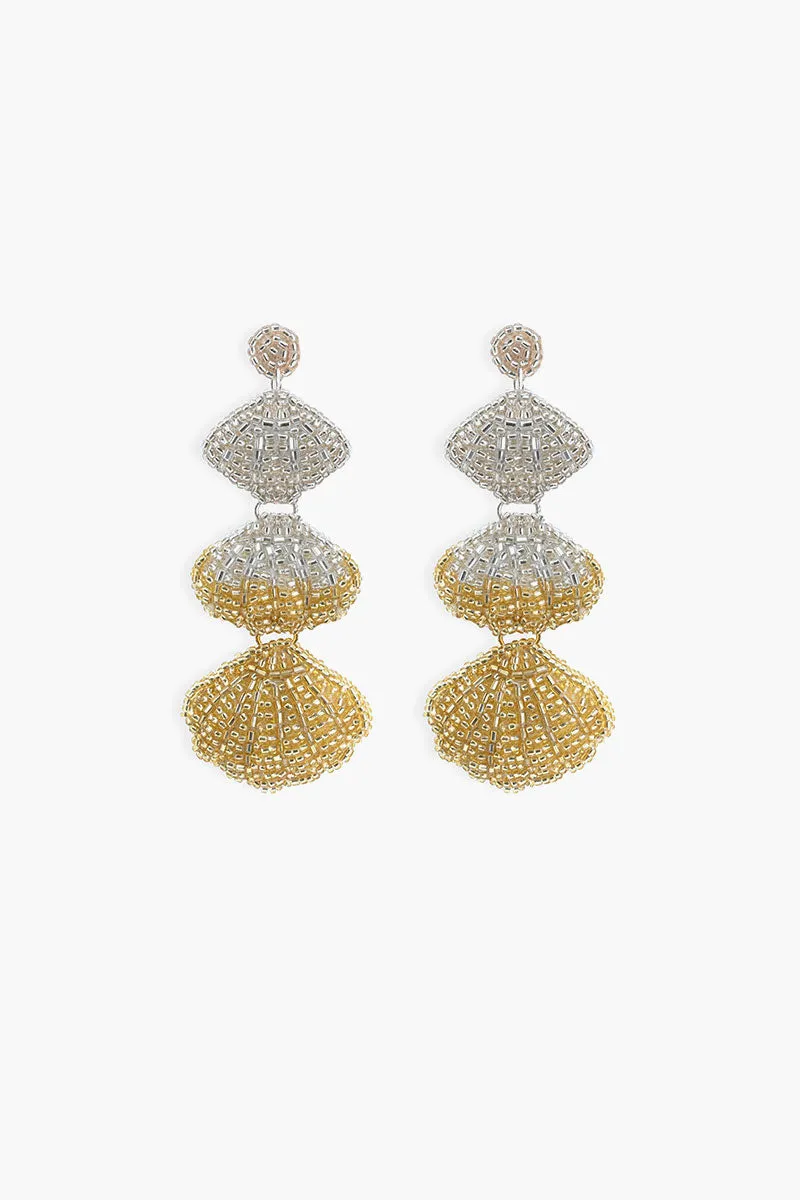 Gold and Silver Seashell Earrings