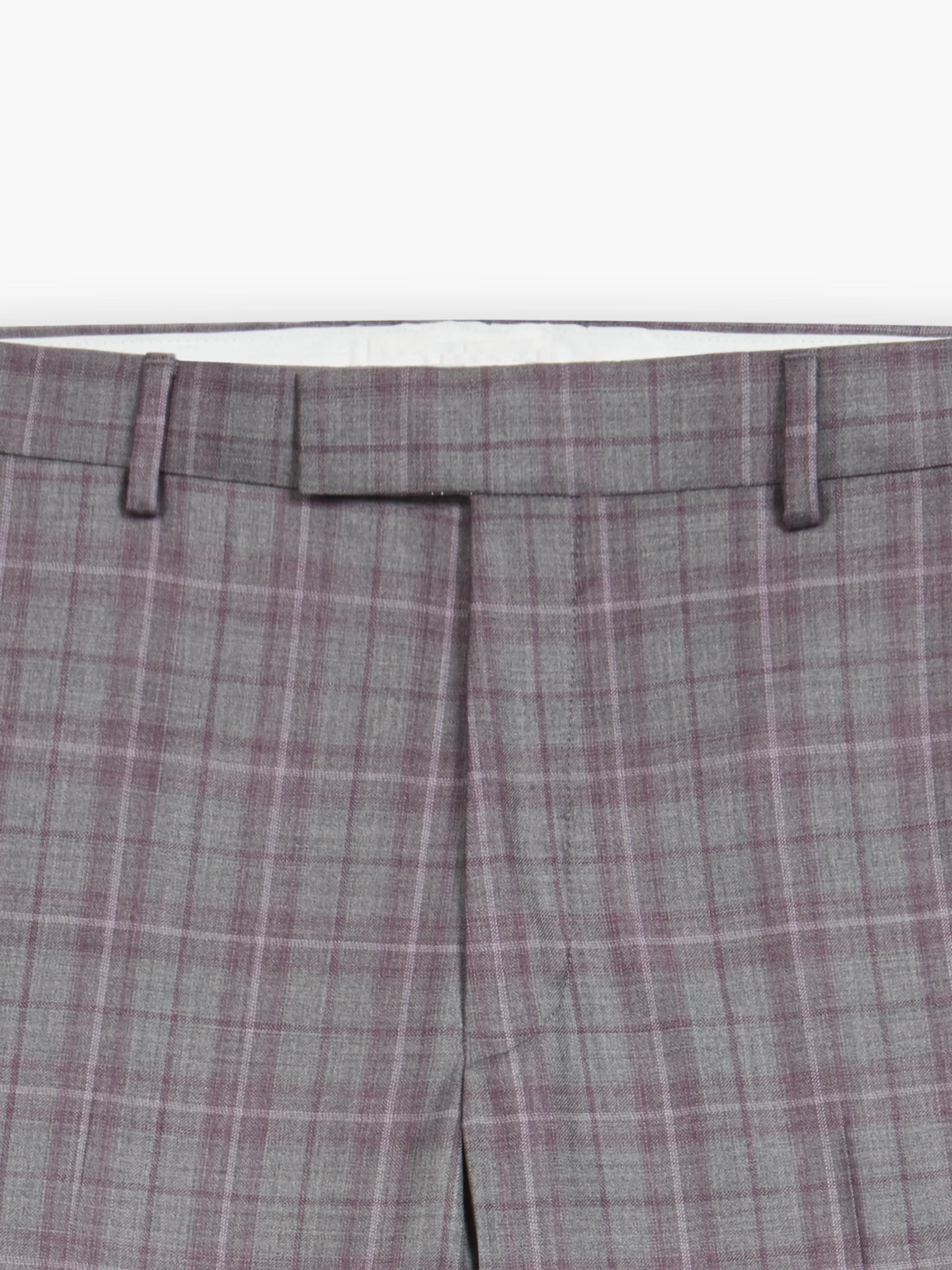 Highgrove Woven in Italy Slim Fit Grey Check Trousers