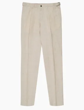 Ivory Linen Slim Trousers