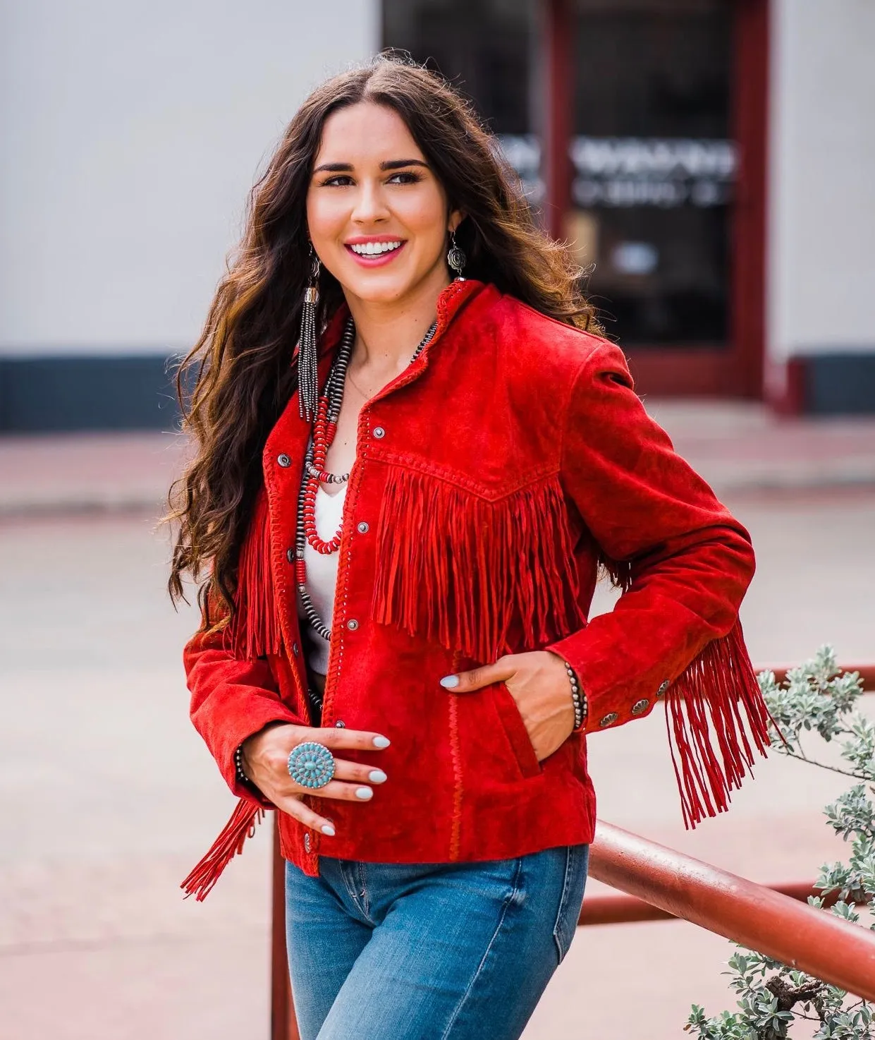 Jacket, Western Suede Leather Jacket with Fringe, Four Colors - Style L1080