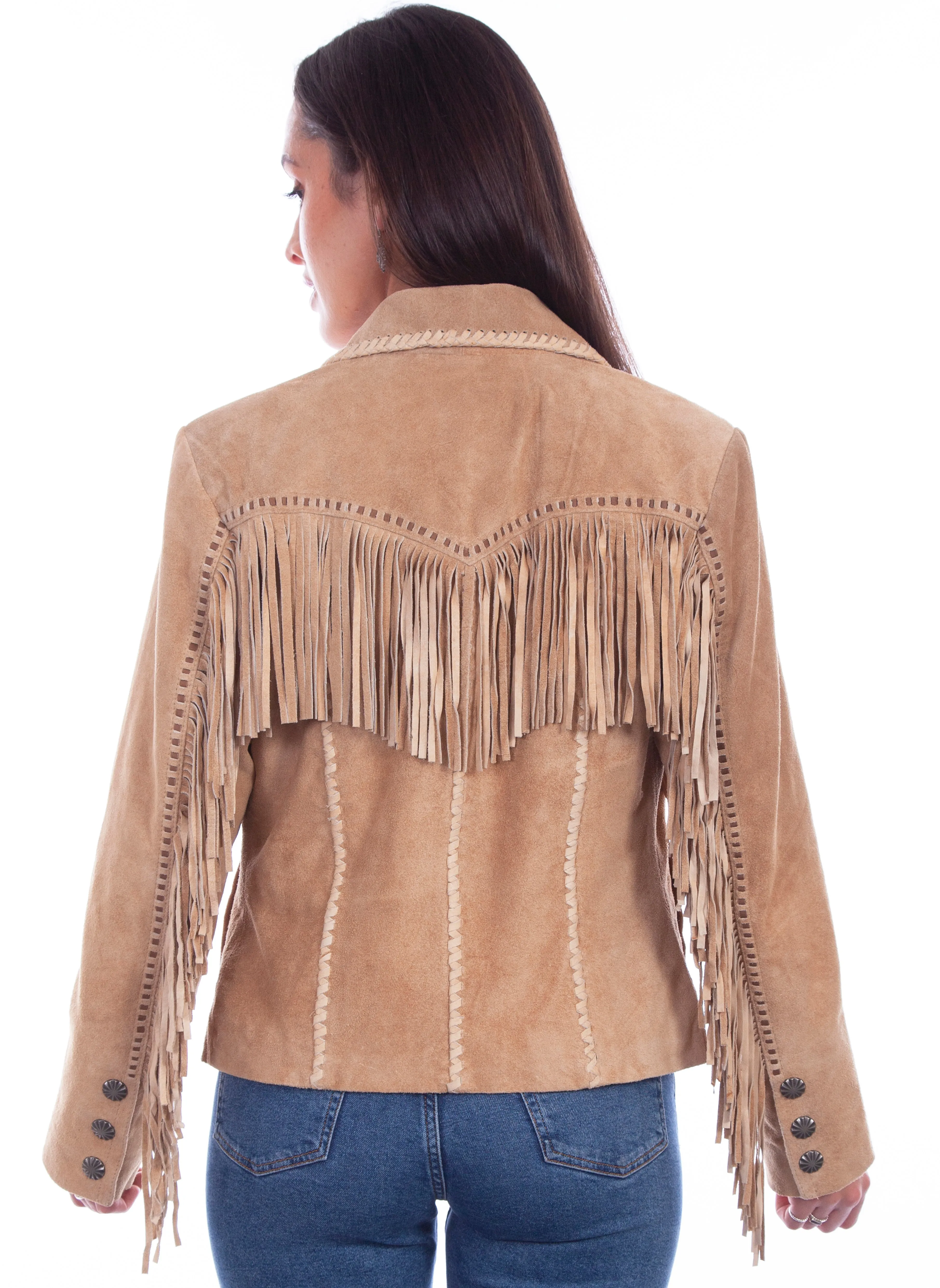 Jacket, Western Suede Leather Jacket with Fringe, Four Colors - Style L1080