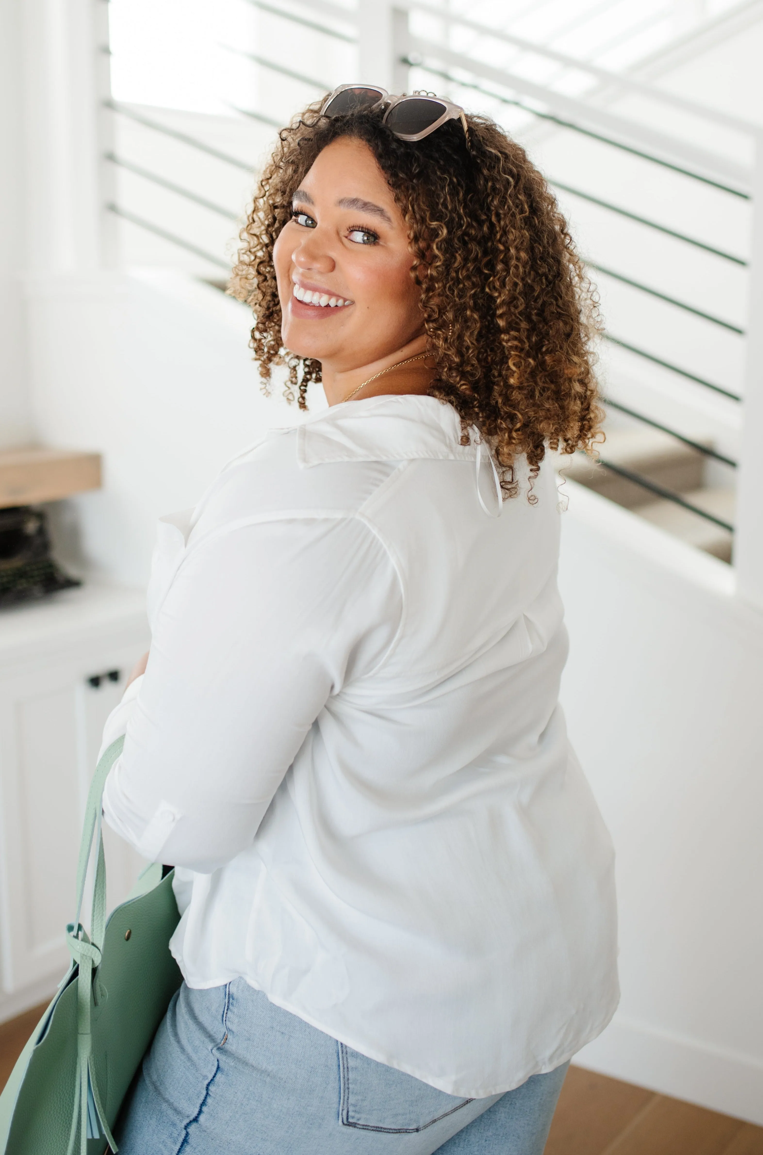 Jackie Classic Button Down In White