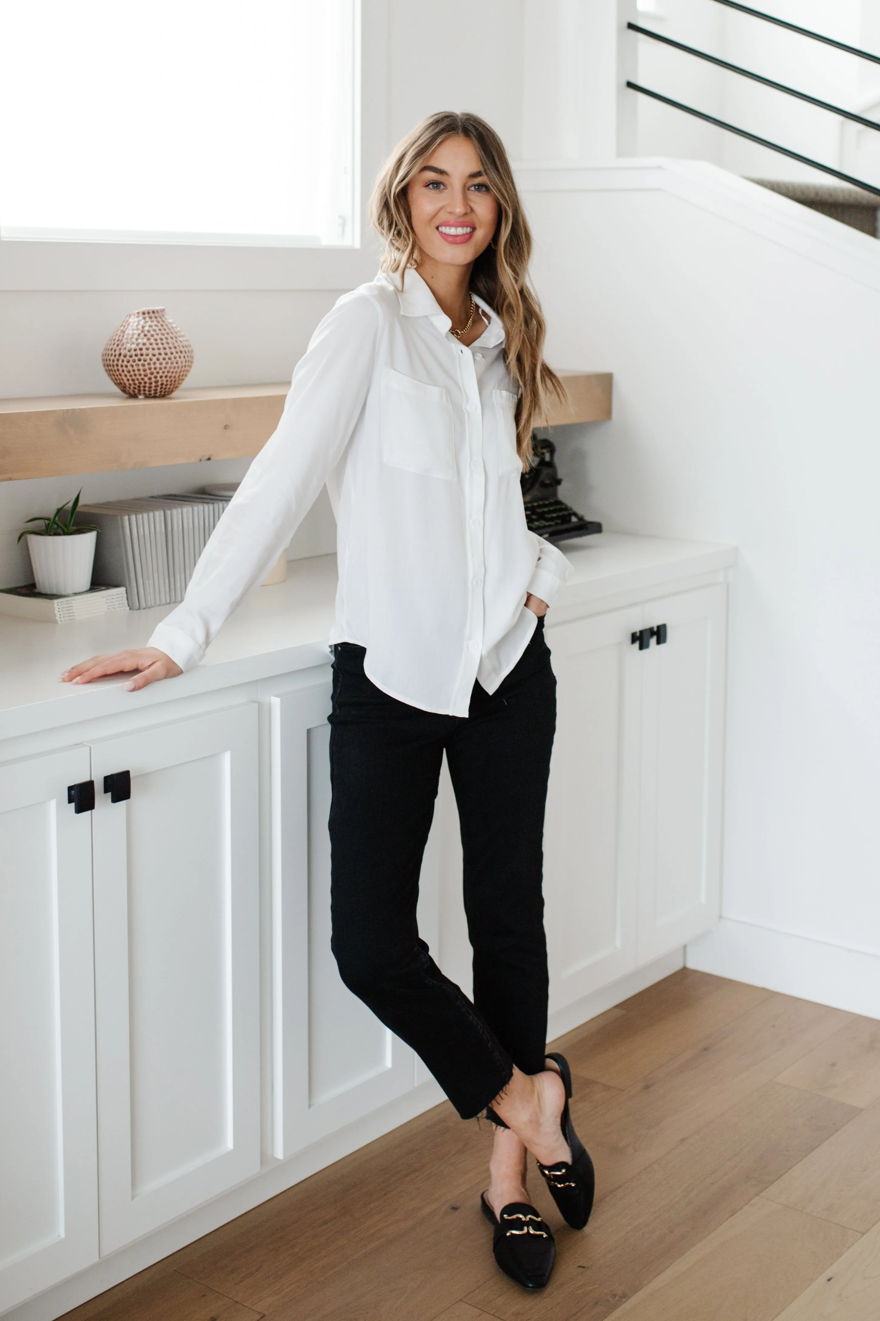 Jackie Classic Button Down In White