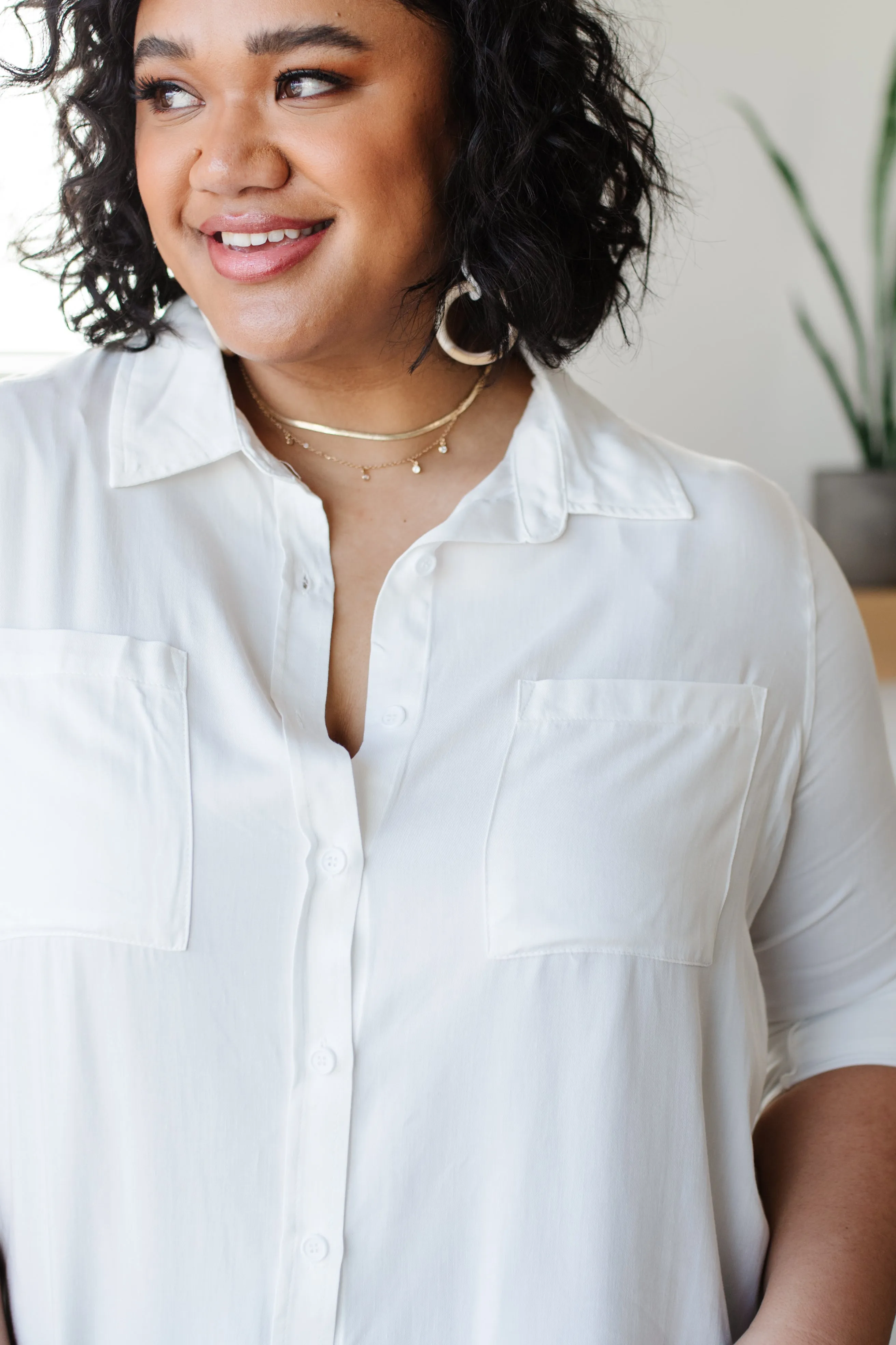 Jackie Classic Button Down In White