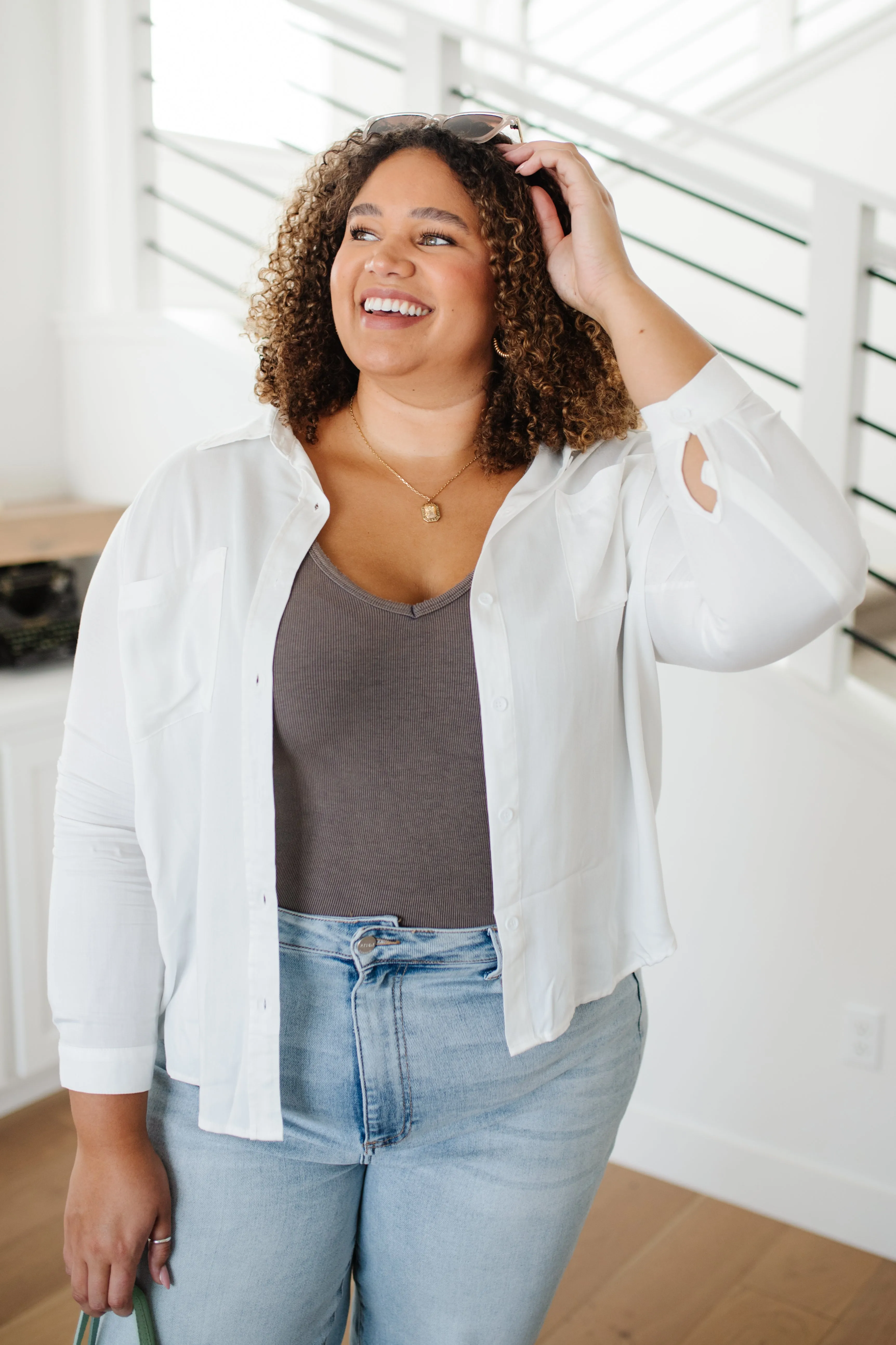 Jackie Classic Button Down In White