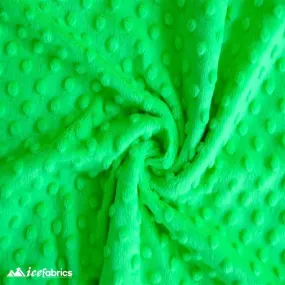 Lime Dimple Polka Dot Minky Fabric / Ultra Soft /