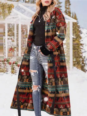 Long Navajo Nordic Lapel Coat