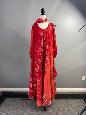 Martha pierce-Regular tall lining Mahika Dress with Scarf