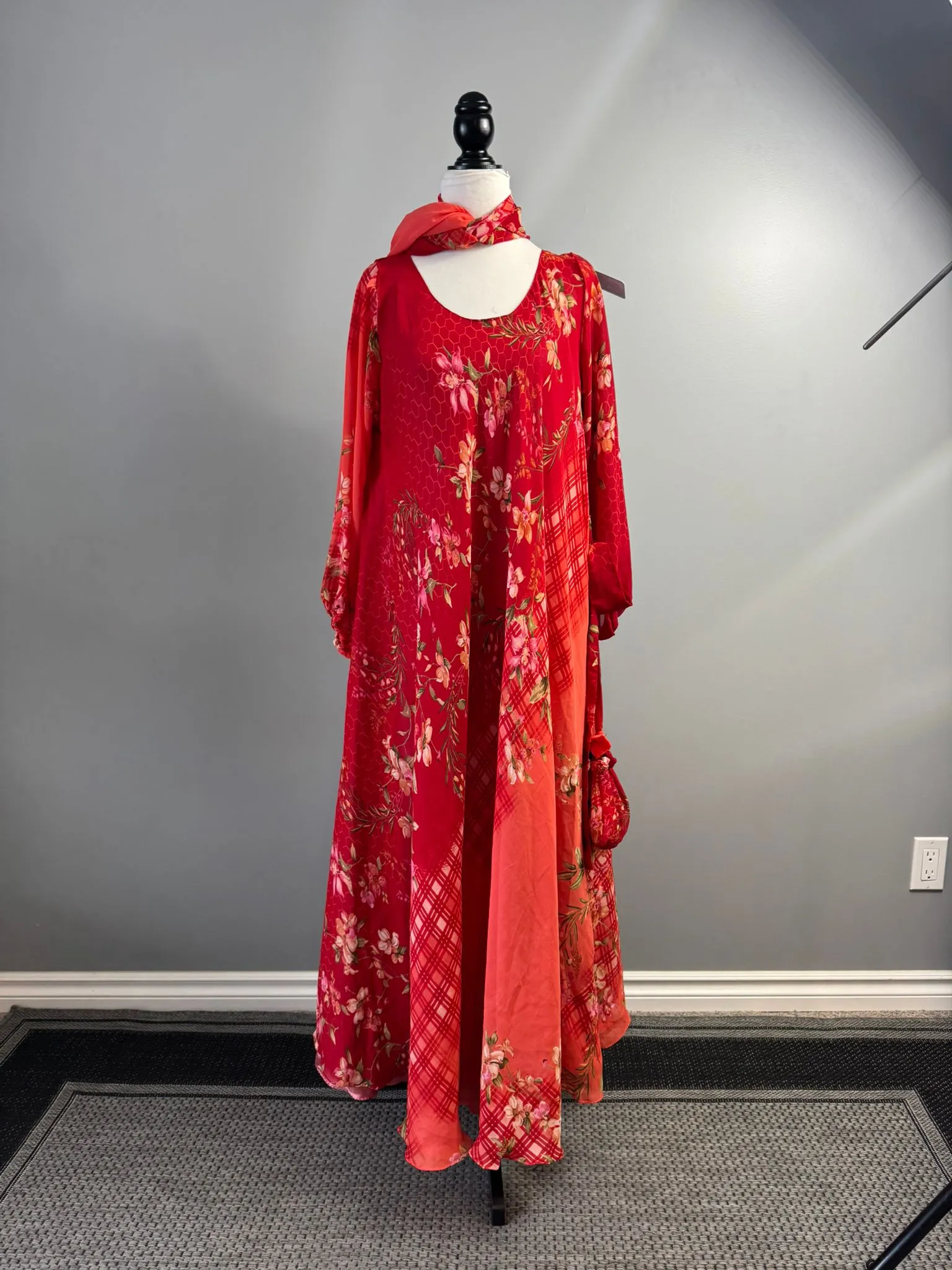 Martha pierce-Regular tall lining Mahika Dress with Scarf