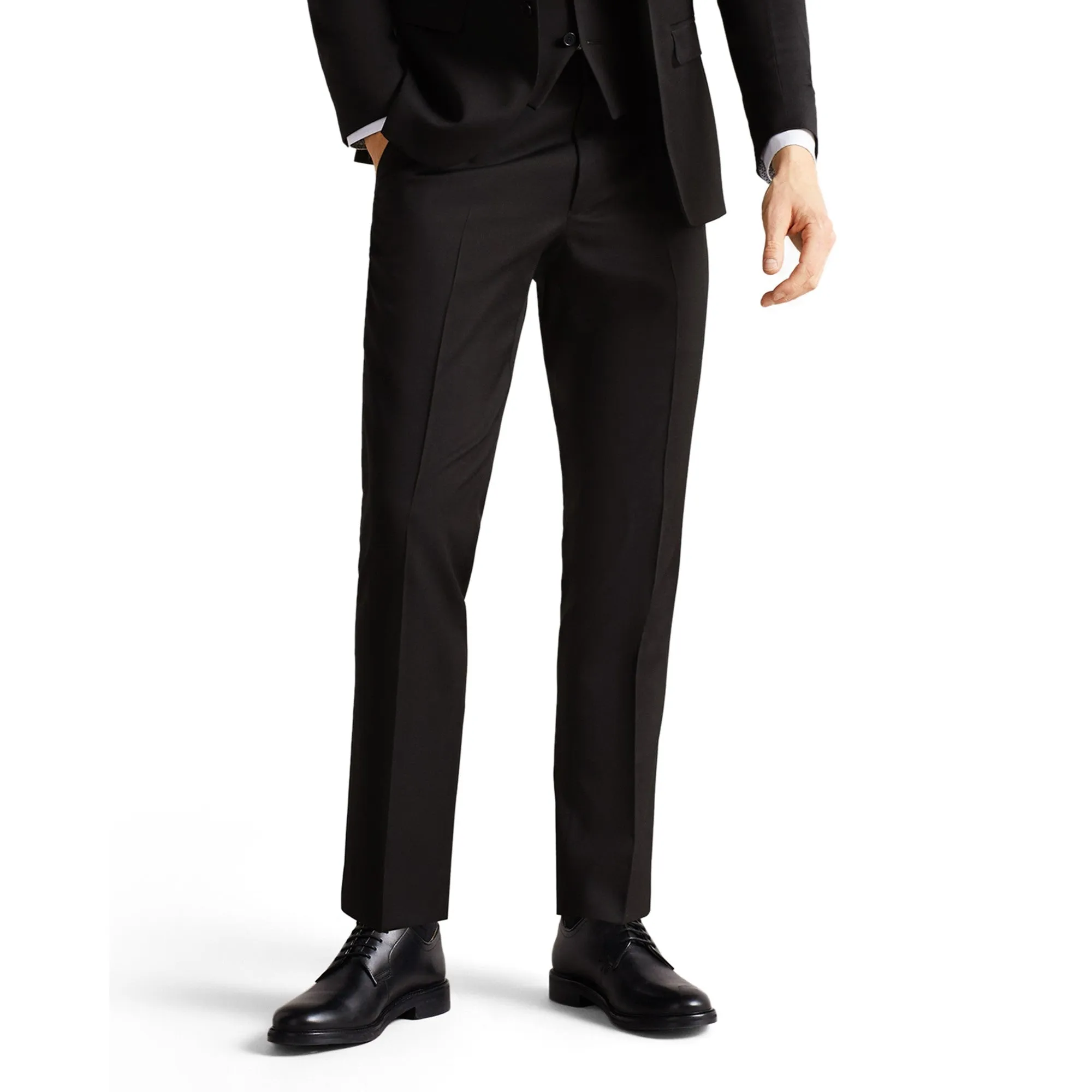 Men Mps-Dundets-Slim Black Twill Suit Trouser - Black