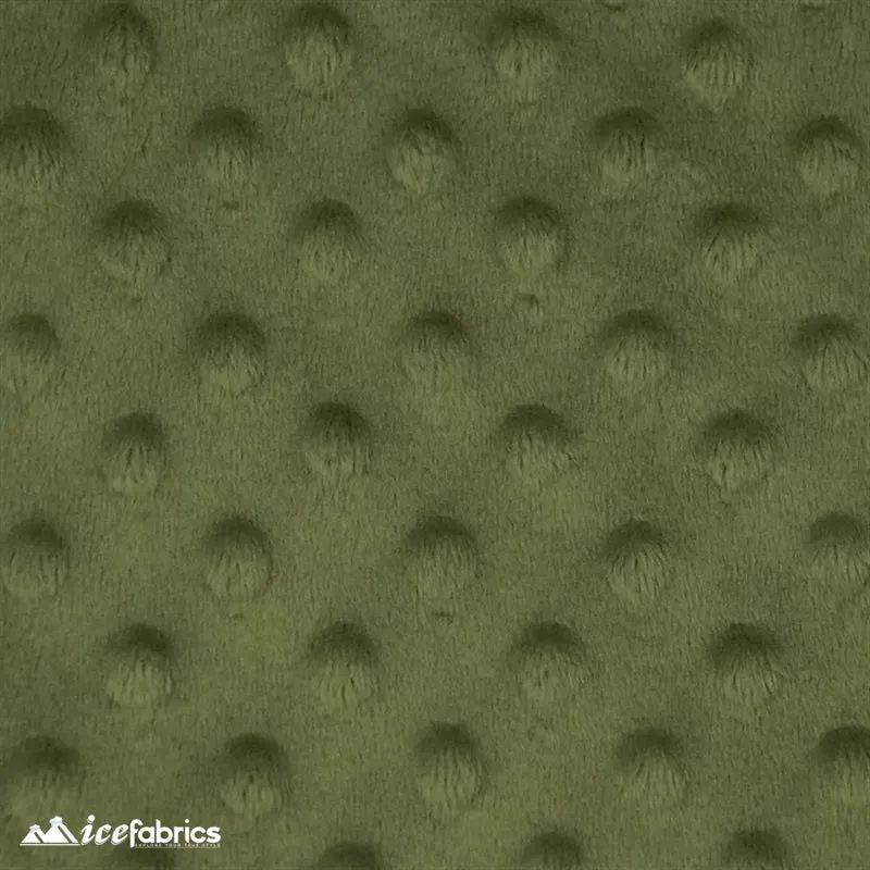 Olive Green Minky Dot Fabric