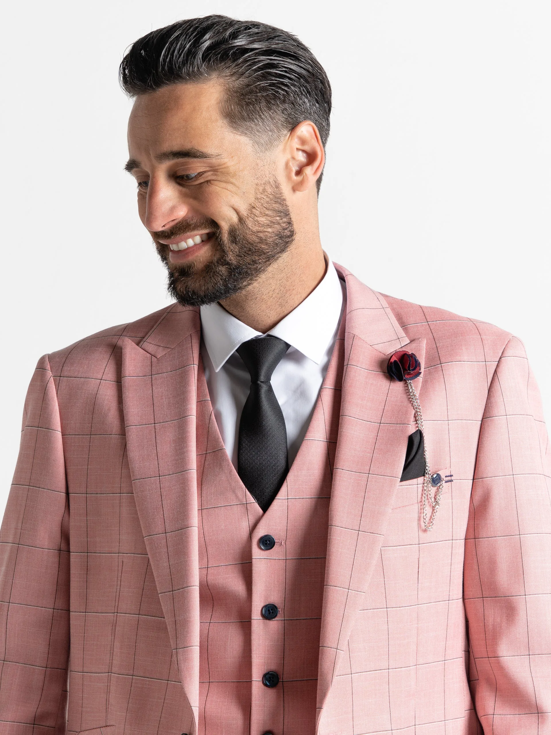 OXFORD PINK WITH BLACK CHECKS DETAILING