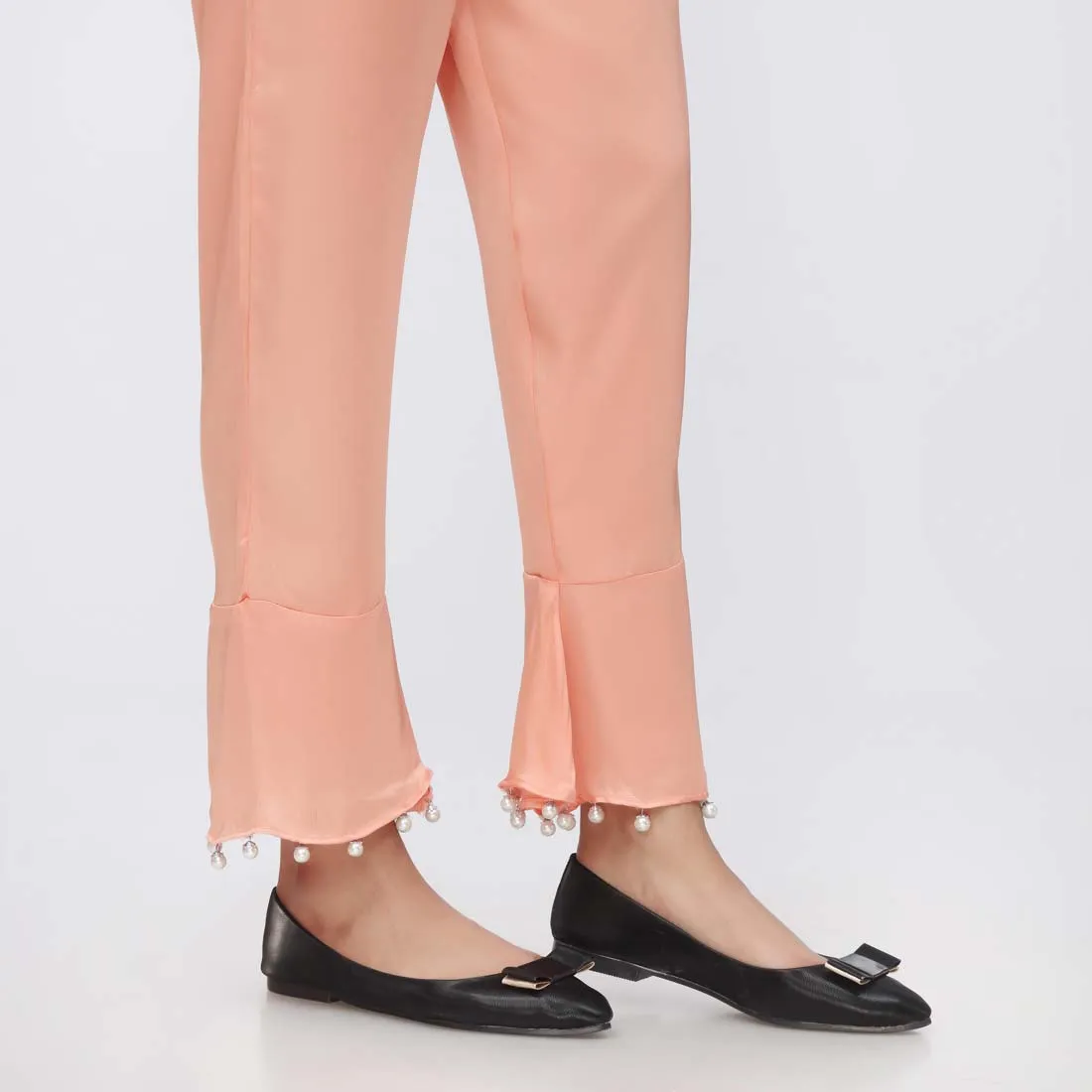 Peach Shamouse Silk Slim Fit Trouser PW3677