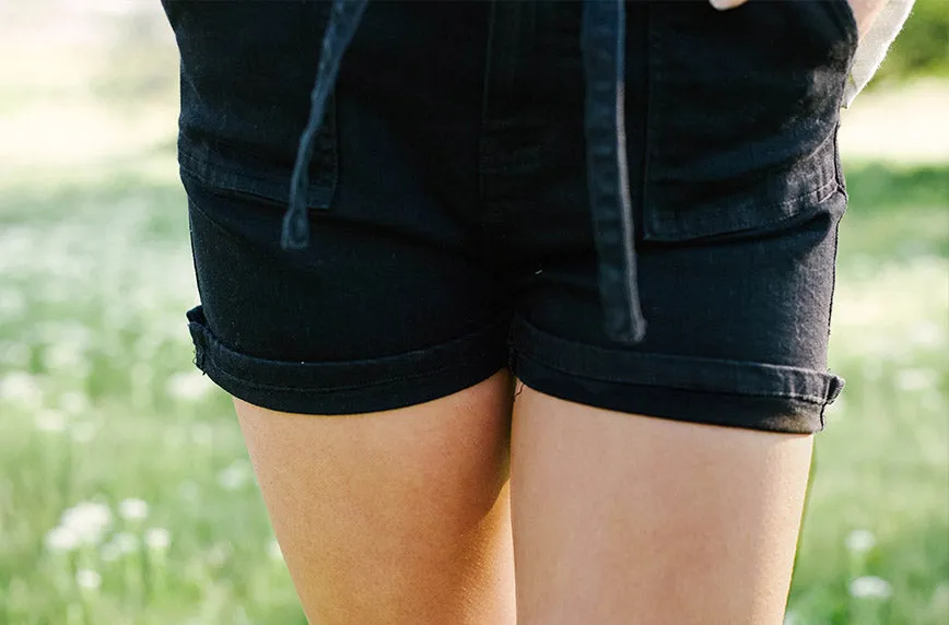 Remi Black High Waist Tie Shorts - FINAL SALE - FINAL FEW