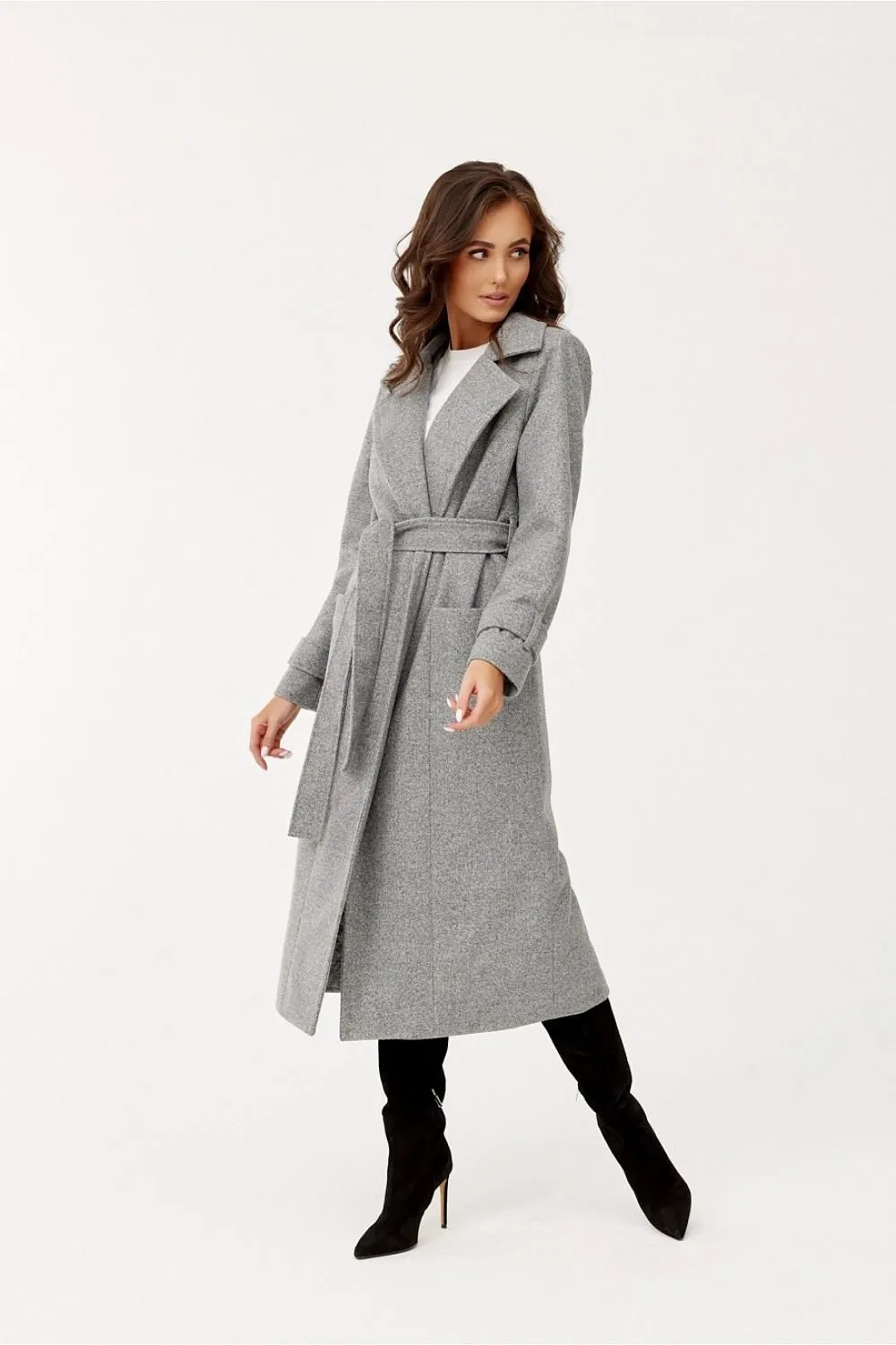 ROCO FASHION Luxurious Women's Classic Belted European Trench Coat with Front Pocket