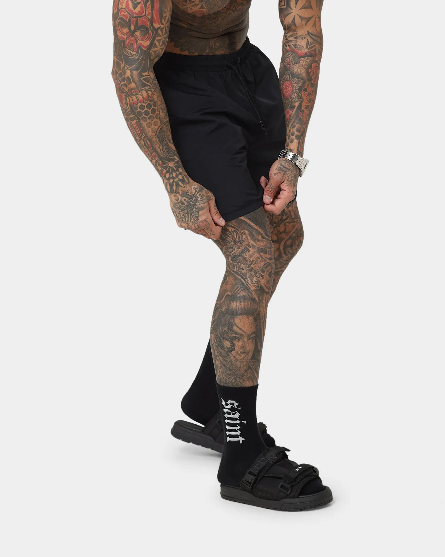 Saint Morta Cali Beach Shorts Black/White