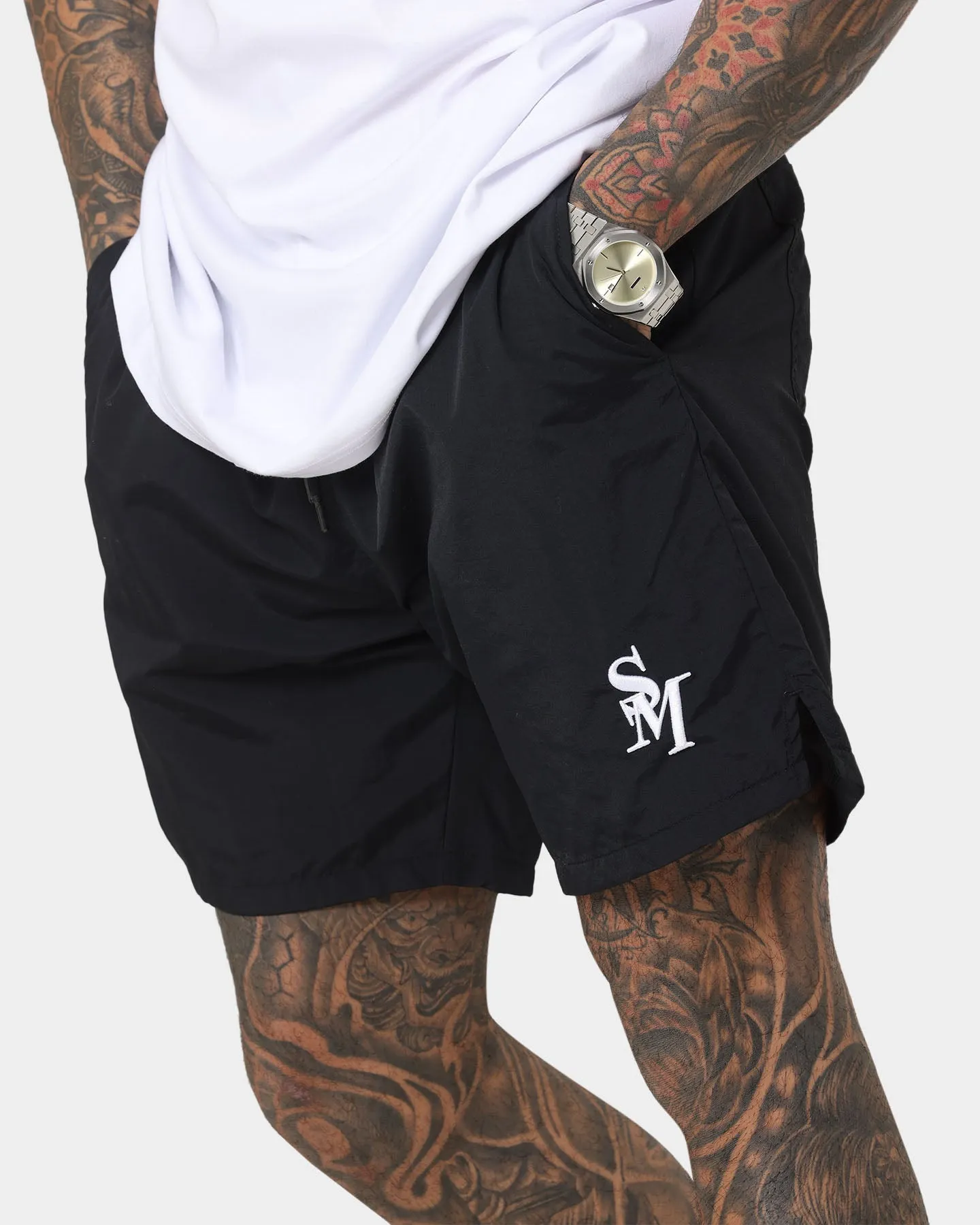 Saint Morta Cali Beach Shorts Black/White