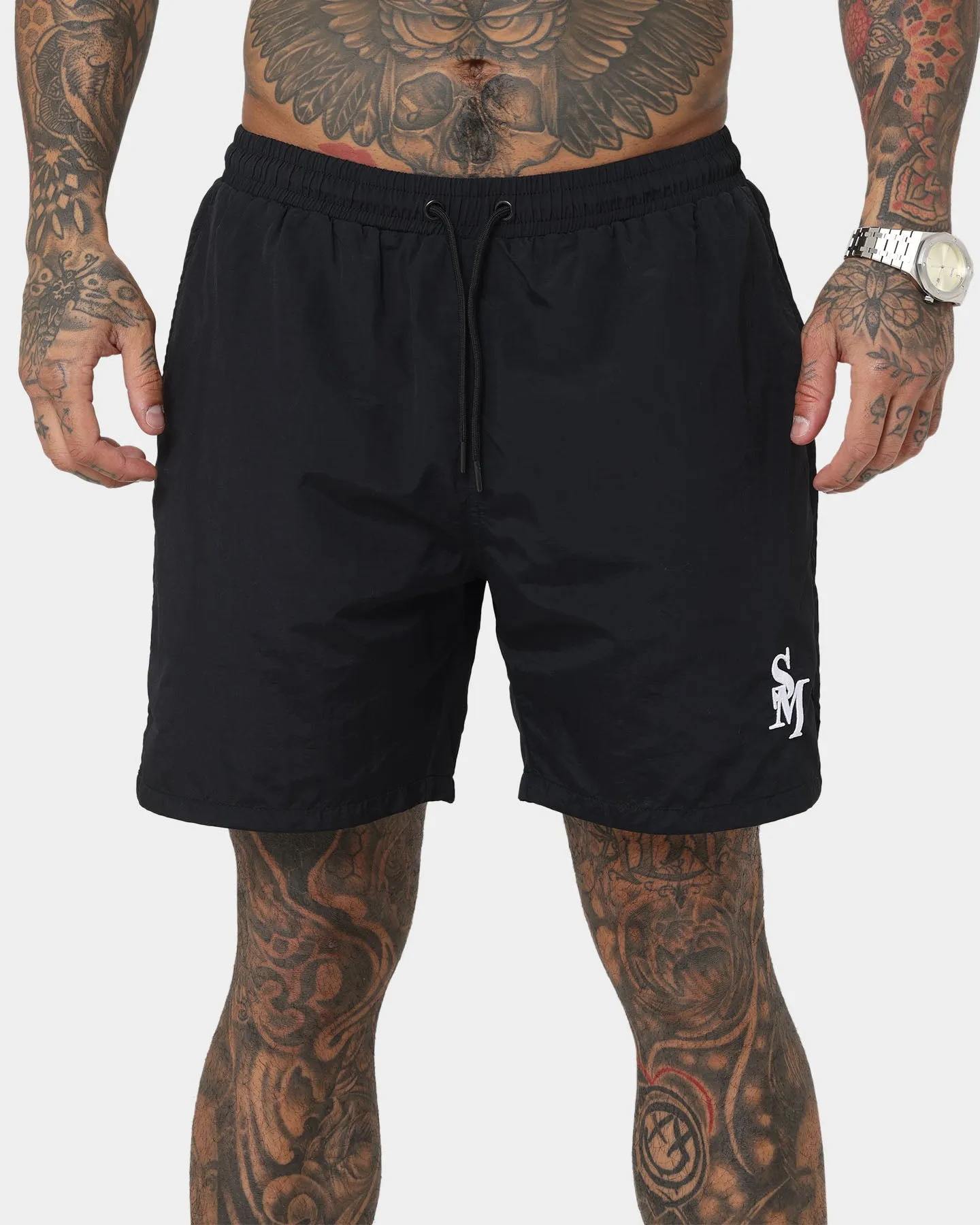 Saint Morta Cali Beach Shorts Black/White