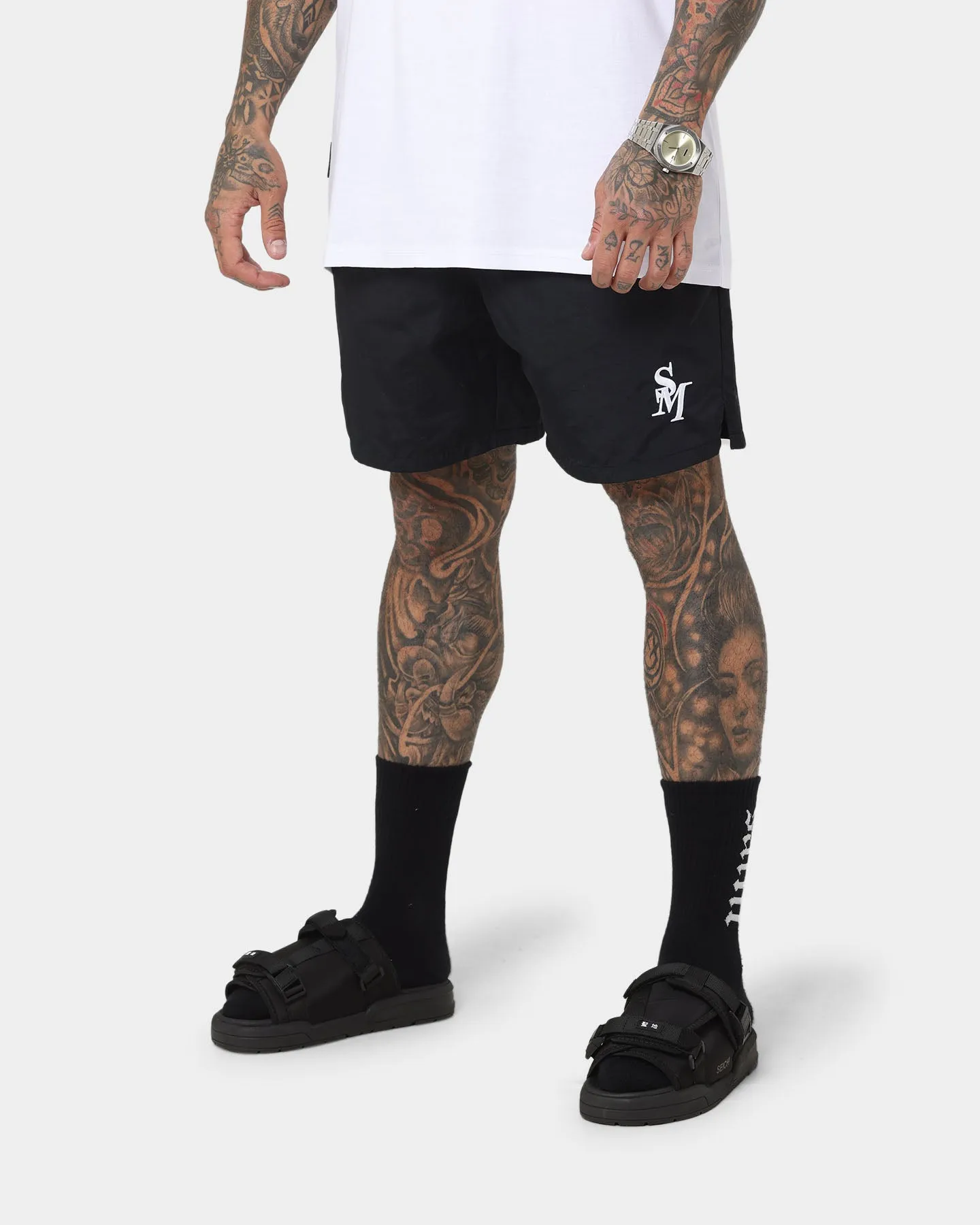 Saint Morta Cali Beach Shorts Black/White