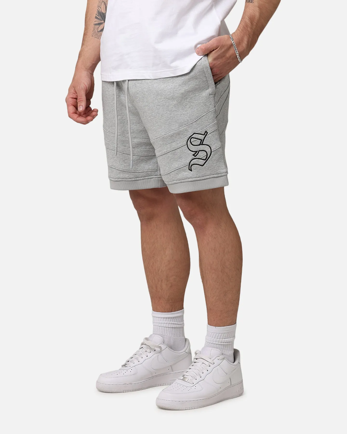 Saint Morta Homebase Fleece Shorts Grey Marle