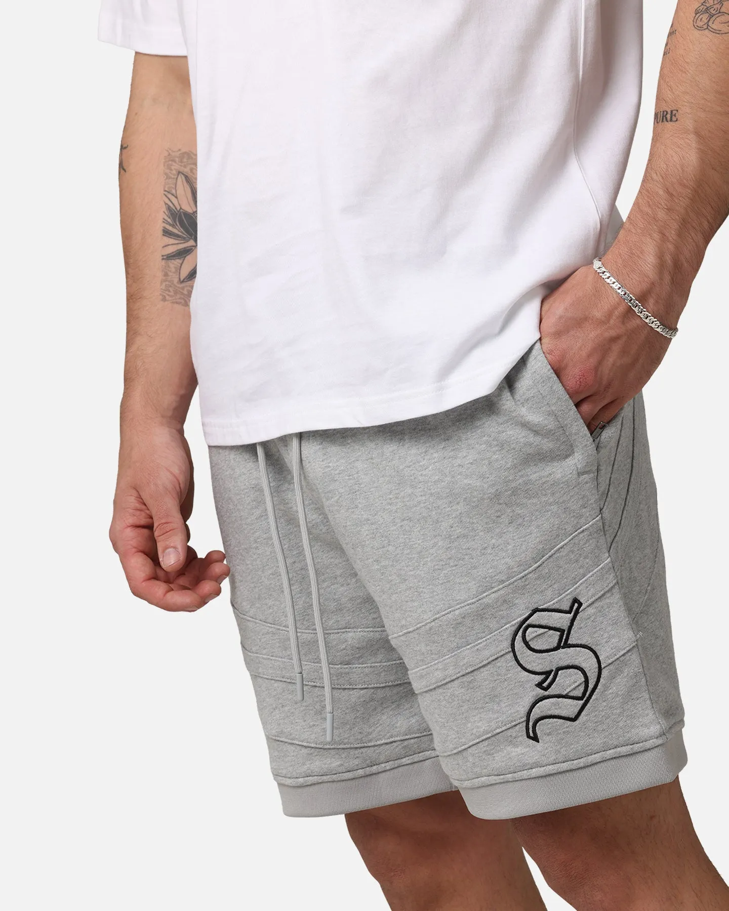 Saint Morta Homebase Fleece Shorts Grey Marle