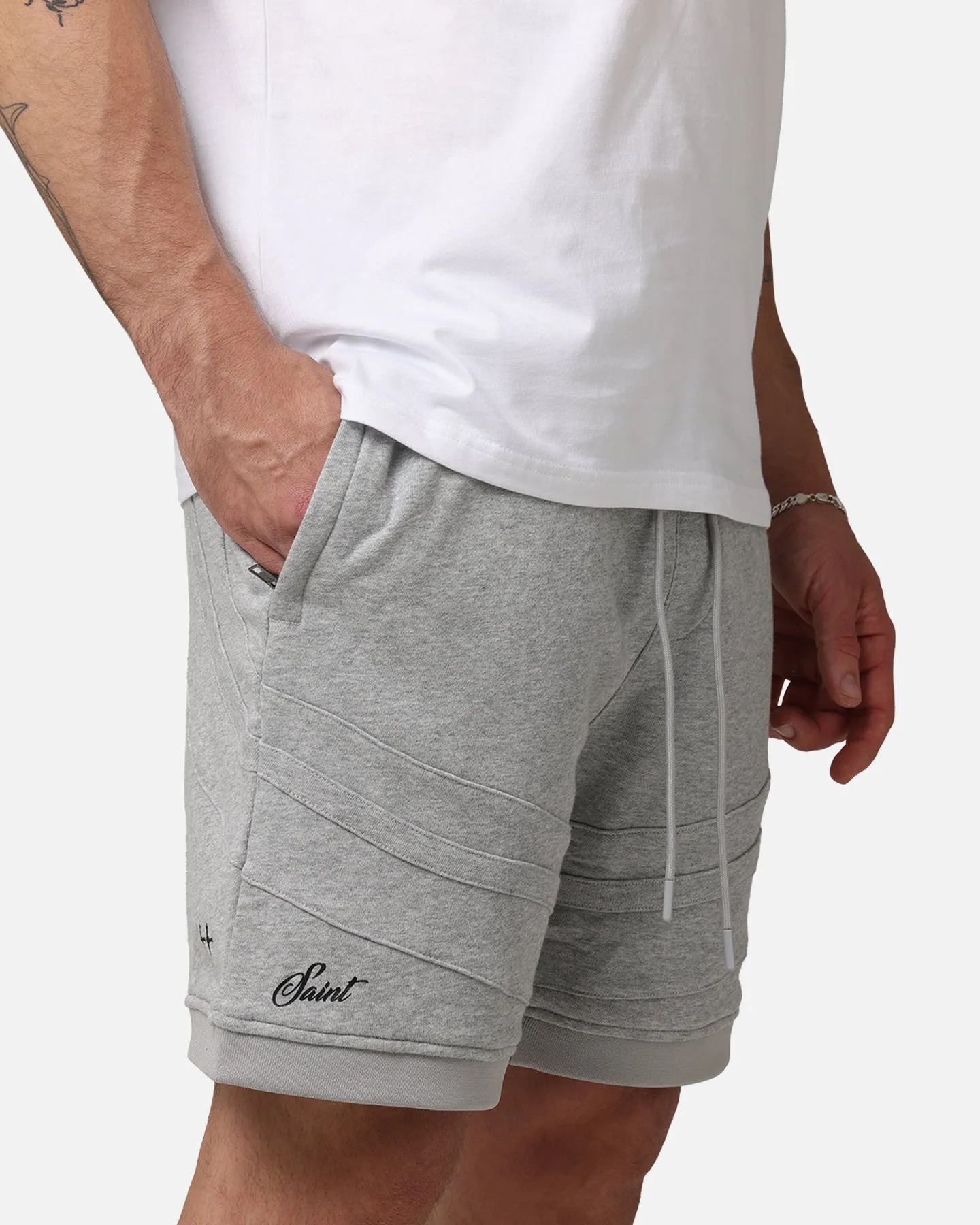 Saint Morta Homebase Fleece Shorts Grey Marle